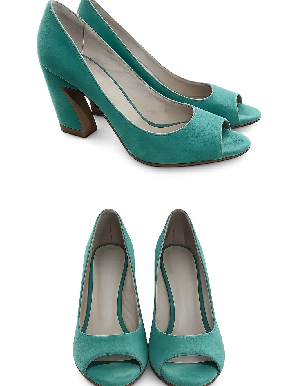 Women’s Teal Open-Toe Block Heel Sandals